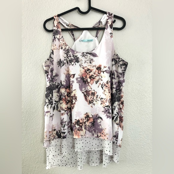 Maurices Tops - 🎉 3 for 20 🎉Maurices Floral Layered Tank Top - Purple and Pink
